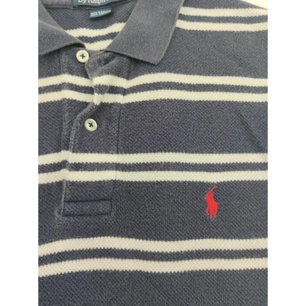 VTG Polo Ralph‎ Lauren Polo Shirt Men's Size Small Navy White Striped Classic